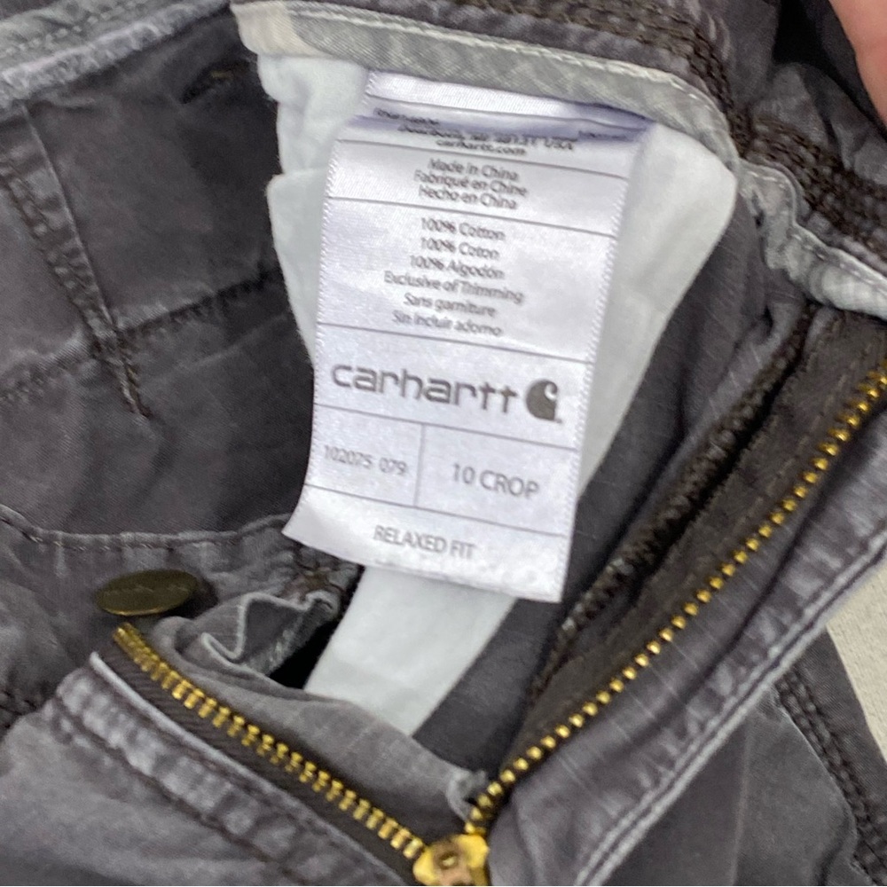 Carhartt Cargo Crop Pants Womens 10 Relaxed Fit Utility Pockets Outdoor Work - Picture 4 of 11